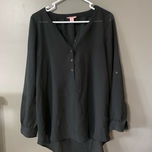 Candies- Black Tunic with Rolled Button Sleeves